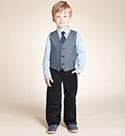4 Piece Autograph Pure Cotton Waistcoat Outfit with Tie