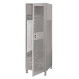 All Welded Gear Locker With Door Foot Locker And Legs 24x18x72 Gray
