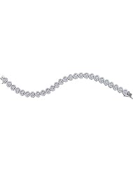 14K White Gold 6.75CT White Diamond Flower bracelet