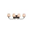 Sea Gull Lighting 44387-831 Stockholm Four-Light Vanity/Bath Fixture, Espresso Finish with Etched Seeded Caf&eacute; Tint Glass Shades
