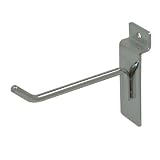 Quality Store Fixture 4" Deluxe Slatwall Hook -Chrome -Box of 96