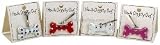 Porcelain Bone Charms w/ Rhinestones, COLORS: RED