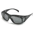 Birdz Eyewear The Beak - Glossy Black Frame Great fit over eyeglasses Sunglasses With 1.1mm POLARIZED Smoke Lenses