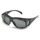 Birdz Eyewear The Beak - Glossy Black Frame Great fit over eyeglasses Sunglasses With 1.1mm POLARIZED Smoke Lenses
