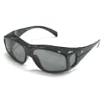 Birdz Eyewear The Beak - Glossy Black Frame Great "Over-Prescription eyeglasses" Sunglasses With 1.1mm POLARIZED Smoke Lenses