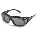 Birdz Eyewear The Beak - Glossy Black Frame Great fit over eyeglasses Sunglasses With 1.1mm POLARIZED Smoke Lenses