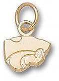 Kansas State Wildcats Solid 10K Gold Powercat 1/4'' Pendant