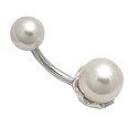 Bauchnabelpiercing aus Titan und 925er Silber Perle