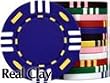 25 Real Clay Premium Quality Tri-Color 12-Stripe 14 gram Poker Chips, Choose from 9 colors