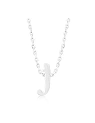Silvertone Initial J Pendant Necklace