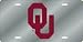 Oklahoma Sooners Silver Laser Cut License Plate - SET OF 6 - Sports Merchandise