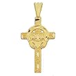Charm - 14kt Yellow Gold Claddagh Cross Pendant