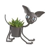 Chihuahua Dog Metal Planter
