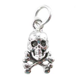 Little Skull & Crossbone Charm in Sterling Silver, #9890