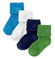 4 Pairs of Cotton Rich Assorted Baby Socks