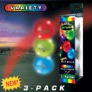 3 pack of Assorted Color Night Flyer Night Golf Balls
