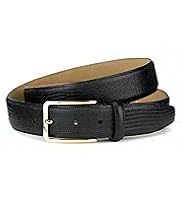 Leather Lizard Skin Print Rectangular Buckle Belt