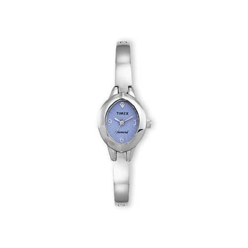 Timex 24761 SilverTone Women's Dress Watch with Blue Face & Genuine