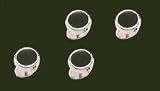 Dolan Bullock Onyx Silver Tone Cuff Links STS-31200