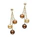 14kt. Yellow Gold, Multi Colored Chocolate Pearl Drop Earrings