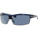 Hugo Boss 0393/S Men's Navigator Semi-Rimless (Nylon) Sports Sunglasses w/ Free B&F Heart Sticker Bundle - Solid Blue/Smoke
