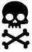 Black Skull and Cross Bone Bicycle Reflector Reflective Sticker Decal