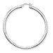 Sterling Silver 3.00mm Satin Diamond-Cut Hoop Earrings