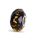 Crystal Glass Gold Colour -L - 1 Pcs Sterling Silver Core Murano Glass Slide-on and Slide-off Glass Bead , 14 X 8mm. 5mm Hole so Fits Most Bracelets, Compatible with Pandora, Trollbeads.