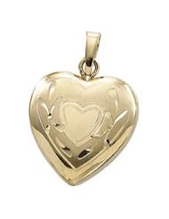 14K Yellow Gold Heart Locket