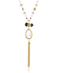 Azaara Multi-Color Pom Pom Pendant Necklace