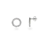 Eve's Addiction Cubic Zirconia O Stud Sterling Silver Earrings