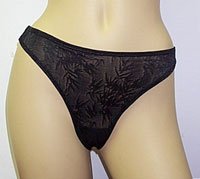 Natori 750005 patterned mesh thong in beige, black and red. Available sizes S-M-L-XL