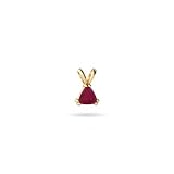 14K Yellow Gold Genuine Trillion Ruby Pendant