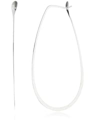 Melissa Joy Manning "MJM Classic" Sterling Silver Tear Drop Hoop Earrings