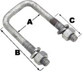 SEACHOICE Square U-BOLT 7/16 x 3-1/16 x 4-5/16