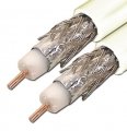 Dual RG6 Copper Clad Steel 500ft 3GHz Coaxial Satellite Cable White