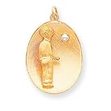 14k Boy Figure with Cultured Pearl Disc Charm