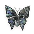 Abalone Butterfly Pin Set in Fine 925 Silver
