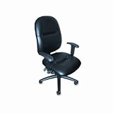 24-Hour High-Performance Swivel Task Chair, Black Leather
