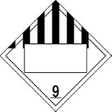 Blank 4-Digit DOT Placards (MISCELLANEOUS DANGEROUS GOODS) (W/ GRAPHIC) 10 3/4 x 10 3/4 Adhesive Vinyl
