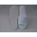 Velour Terry Slipper, White, Open Toe, 10 Pk