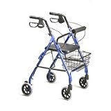 Deluxe Rollator Rolling Walker, 250 lb. Capacity, Royal Blue
