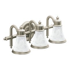 Moen YB9863BN Waterhill Three Globe Bath Light, Brushed Nickel