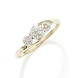 Image of 9ct Yellow Gold 0.05ct Diamond Trilogy Ring