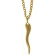 14k Yellow Gold Plated Italian Horn Charm 18" Chain