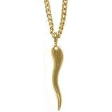 14k Yellow Gold Plated Italian Horn Charm 18 Chain