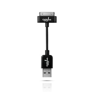 CableJive iStubz Sync/Charge Cable for iPod, iPhone, iPad (Black - 7cm)