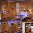 Standard City Park Kids Wood Slat Bed 7 Piece Bedroom Set in Cherry