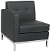 Left Arm Facing Wall Street Modular Component with Chrome Finish Base (Part of Love Seat or Sofa) (