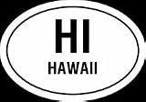 Hawaii state Euro oval vinyl window decal.